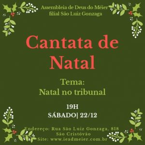 Leia mais sobre o artigo Cantata de Natal | Filial São Luiz Gonzaga